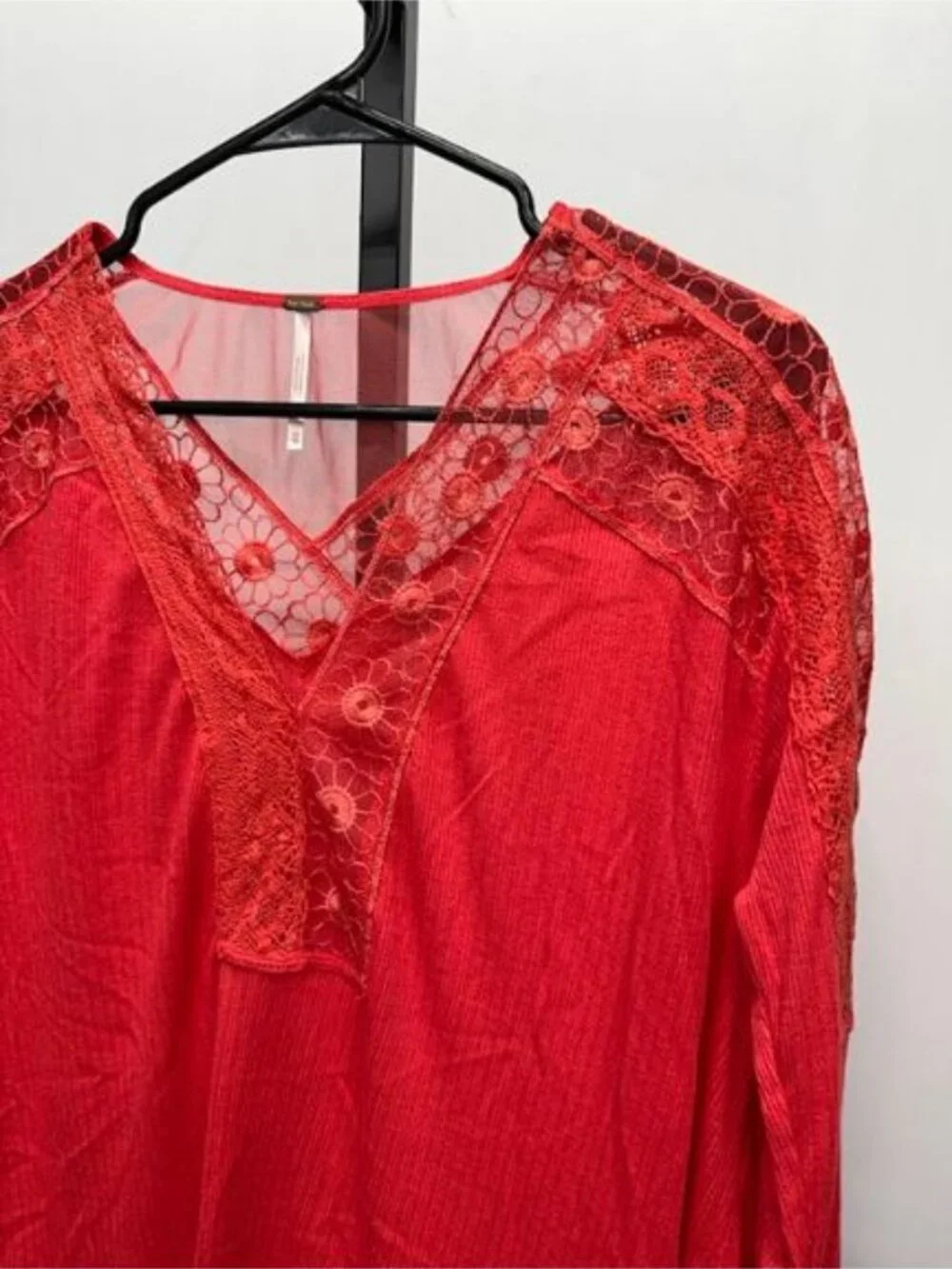 Free People Lola Long Sleeve Top in Rose Crimson